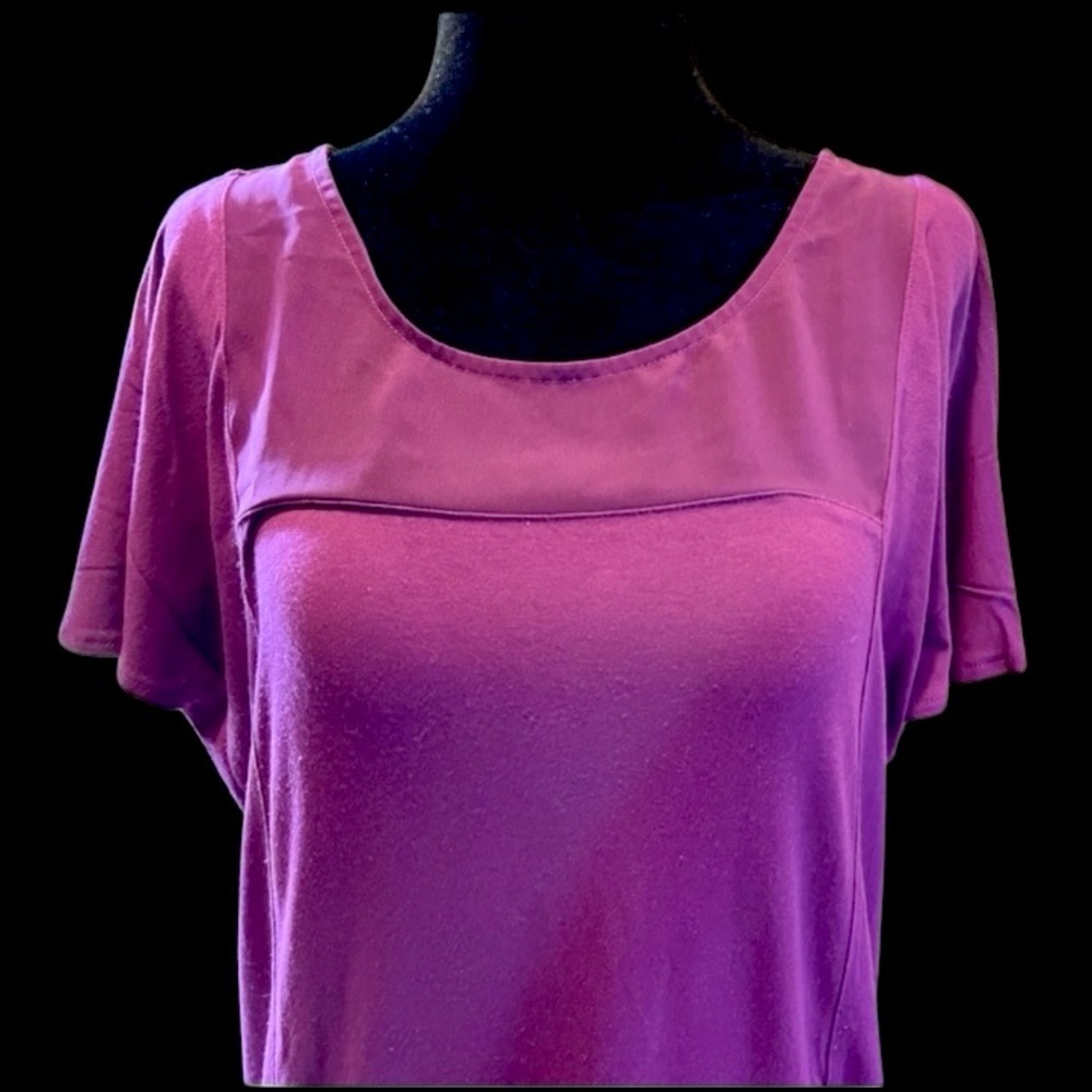 Kenneth Cole Unlisted Purple T-Shirt Blouse — Size Large - Picture 3 of 6